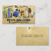 Hardware Gereedschap | Bouw Blauwdrukken | Hout Visitekaartje (Voorkant / Achterkant)