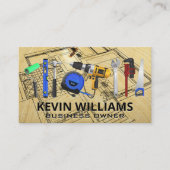 Hardware Gereedschap | Bouw Blauwdrukken | Hout Visitekaartje (Voorkant)