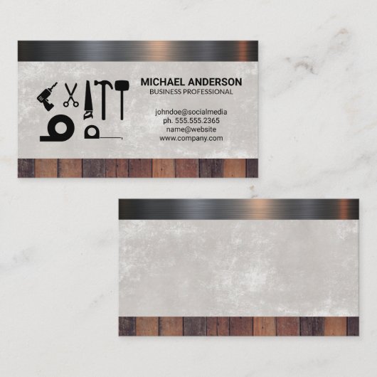 Hardware Gereedschap | Hout Metaal Materiaal Visitekaartje (Voorkant / Achterkant)