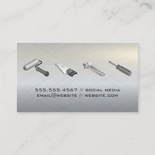 Hardware Gereedschap | Metalen Textuur Visitekaartje (Achterkant)