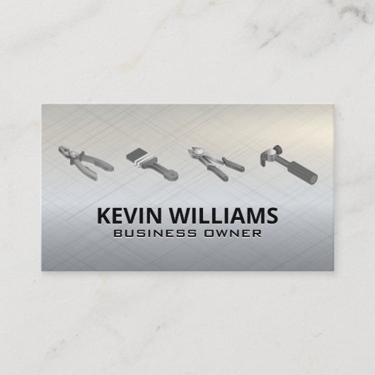 Hardware Gereedschap | Metalen Textuur Visitekaartje (Voorkant)