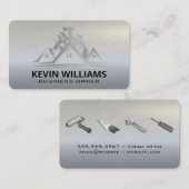 Hardware Gereedschap | Metallic Textuur | Bouw Visitekaartje (Voorkant / Achterkant)