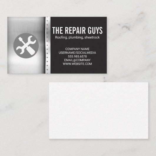 Hardware Gereedschap | Sleutel Schroevendraaier Visitekaartje (Voorkant / Achterkant)