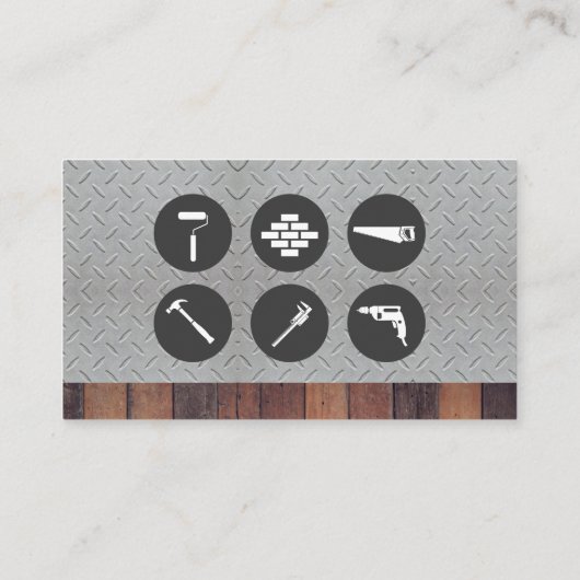 Hardware Gereedschap | Staal en Hout Visitekaartje (Achterkant)