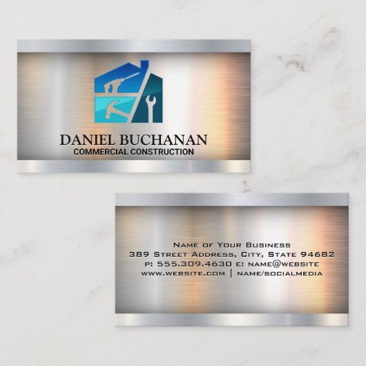 Hardware Gereedschap | Timmervak Blauw Koll. | Bou Visitekaartje (Voorkant / Achterkant)