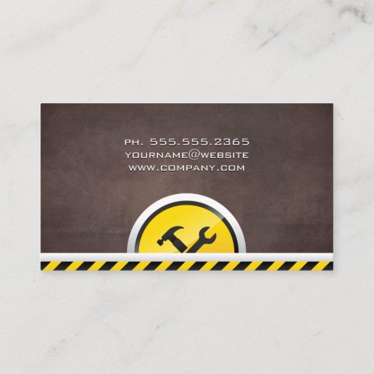 Hardware-gereedschappen voor constructie visitekaartje (Achterkant)