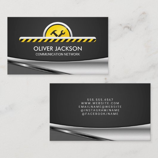 Hardware-gereedschappen voor constructie visitekaartje (Voorkant / Achterkant)