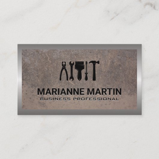 Hardware Hand Tools | Metalen achtergrond Visitekaartje (Voorkant)