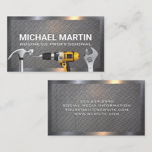 Hardware Hand Tools | Staal betonmetaal Visitekaartje (Voorkant / Achterkant)
