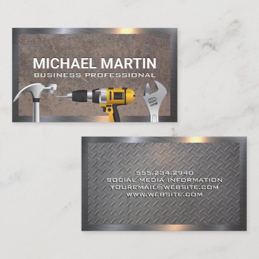 Hardware Hand Tools | Visitekaartje van oud metaal (Voorkant / Achterkant)