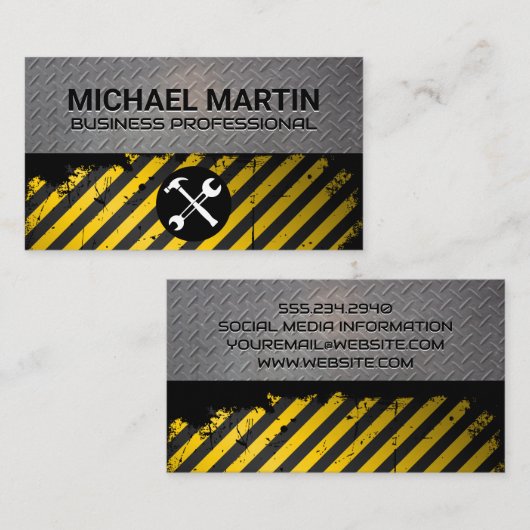 Hardware Handgereedschap | Staalmetaal Bord Visitekaartje (Voorkant / Achterkant)