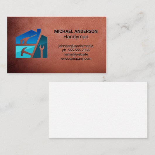 Hardware Home Gereedschap | Bouw | Leer Visitekaartje (Voorkant / Achterkant)