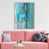 Hardware op het Schillen van Blauwgroen Groene Ho Canvas Afdruk (Insitu (Woonkamer))