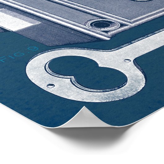  hardware-Poster vergrendelt cyaan blauwdruk Poster (Hoek)