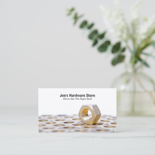 Hardware Store Moeren N Bolts Close-up Visitekaart Visitekaartje (Staand voorkant)