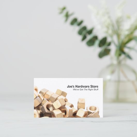 Hardware Store Moeren N Bolts Close-up Visitekaart Visitekaartje (Staand voorkant)