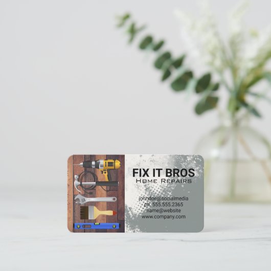 Hardware Tools | Handyman | General Contractor Visitekaartje (Staand voorkant)