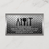 Hardwarehulpmiddelen | Achtergrond bekleed staal Visitekaartje (Achterkant)