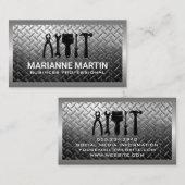 Hardwarehulpmiddelen | Achtergrond bekleed staal Visitekaartje (Voorkant / Achterkant)