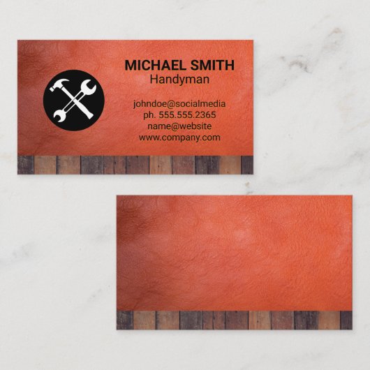 Hardwarehulpmiddelen | Bouw | Houtleder Visitekaartje (Voorkant / Achterkant)