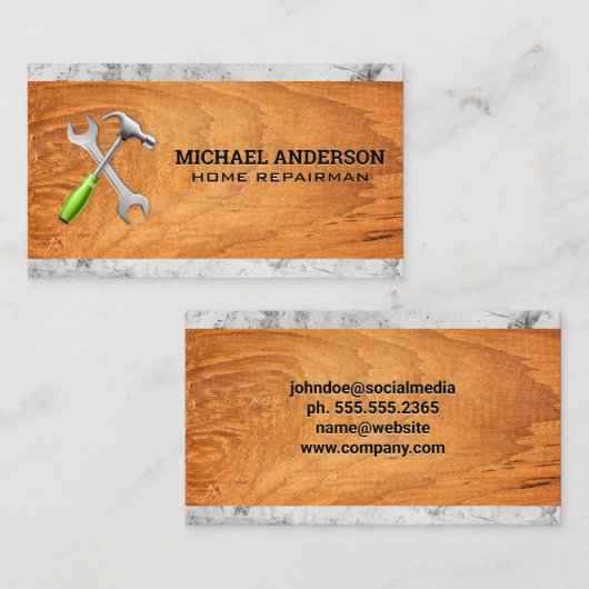 Hardwarehulpmiddelen | Bouwmateriaal Visitekaartje (Voorkant / Achterkant)