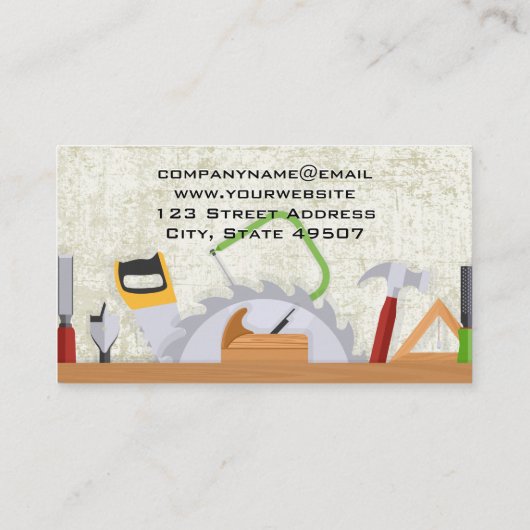 Hardwarehulpmiddelen | Carpentry | Bouwer Visitekaartje (Achterkant)