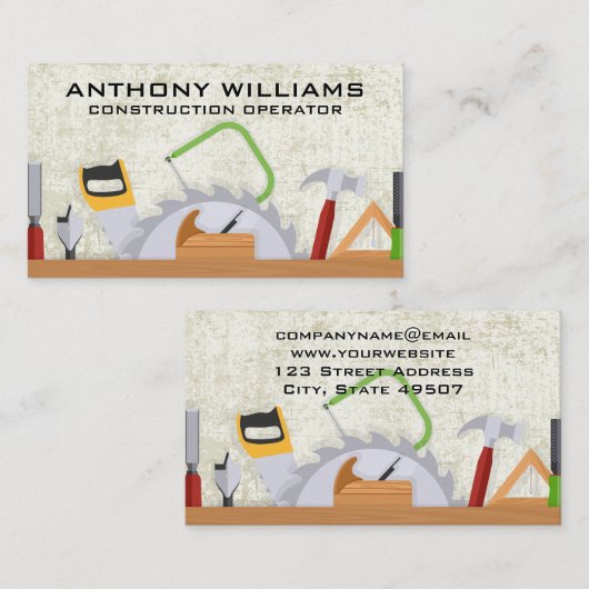 Hardwarehulpmiddelen | Carpentry | Bouwer Visitekaartje (Voorkant / Achterkant)