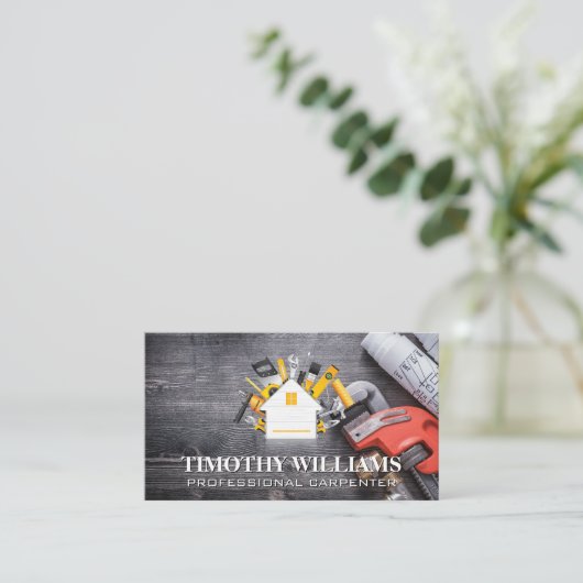 Hardwarehulpmiddelen | Homepictogram | Blauwe Prin Visitekaartje (Staand voorkant)