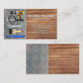 Hardwarehulpmiddelen | Hout en metalen Visitekaartje (Voorkant / Achterkant)