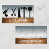 Hardwarehulpmiddelen | Hout Grunge Metal Visitekaartje (Voorkant / Achterkant)