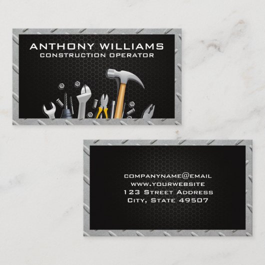 Hardwarehulpmiddelen | Metaal van koolstofvezel Visitekaartje (Voorkant / Achterkant)