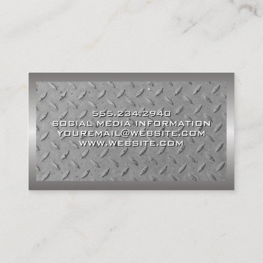 Hardwarehulpmiddelen | Metaal van staal Visitekaartje (Achterkant)