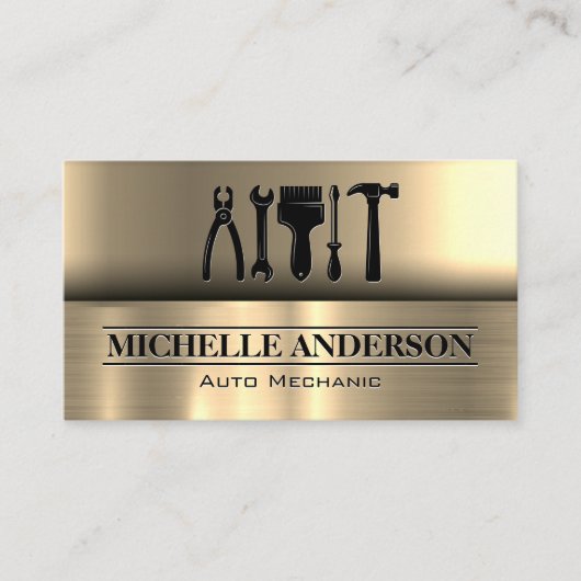 Hardwarehulpmiddelen | Metaalgoud Visitekaartje (Voorkant)