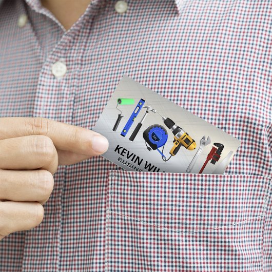 Hardwarehulpmiddelen | Metalen achtergrond Visitekaartje