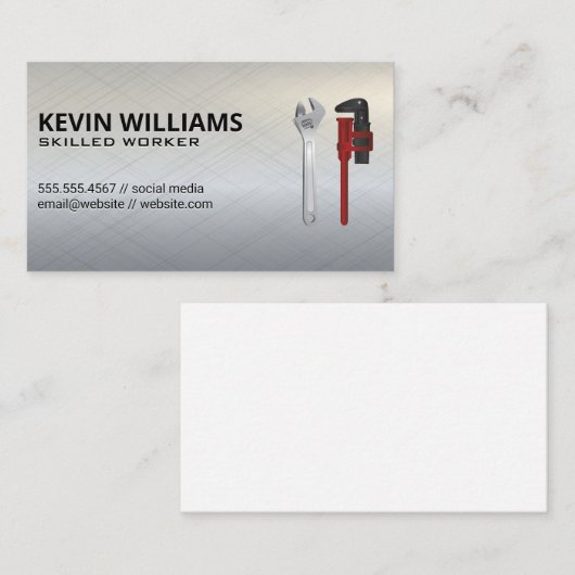 Hardwarehulpmiddelen | Metallic achtergrond Visite Visitekaartje (Voorkant / Achterkant)