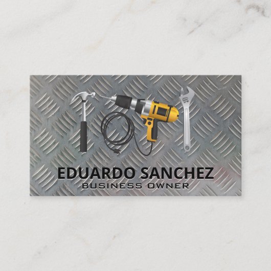 Hardwarehulpmiddelen | Staal | Geperst hout Visitekaartje (Voorkant)
