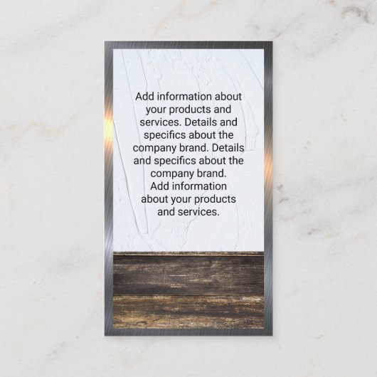 Hardwarehulpmiddelen | Visitekaartje van houtmetaa (Achterkant)