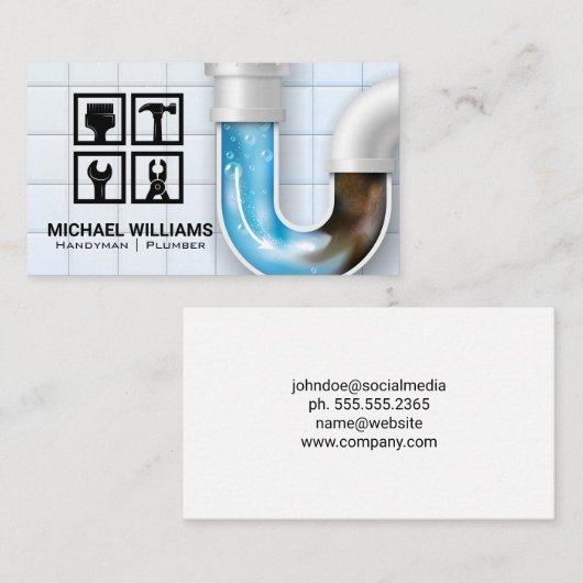 Hardwarepictogrammen | Handyman Plumber Visitekaartje (Voorkant / Achterkant)