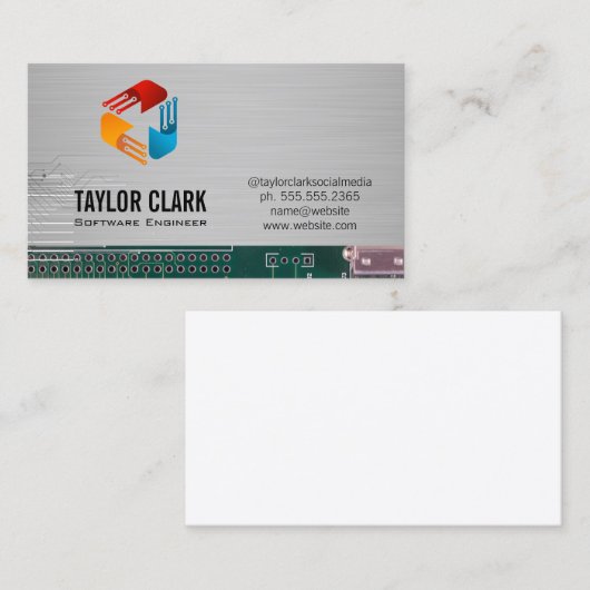 Hardwaretechnicus Circuit Board | Moderne technisc Visitekaartje (Voorkant / Achterkant)