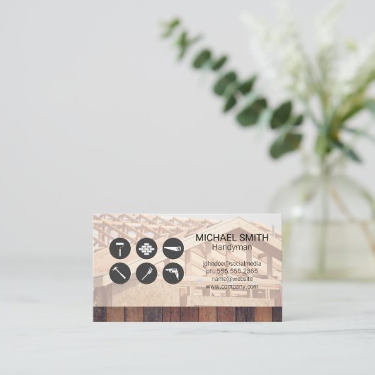 Hardwaretools | bouwterrein visitekaartje (Staand voorkant)