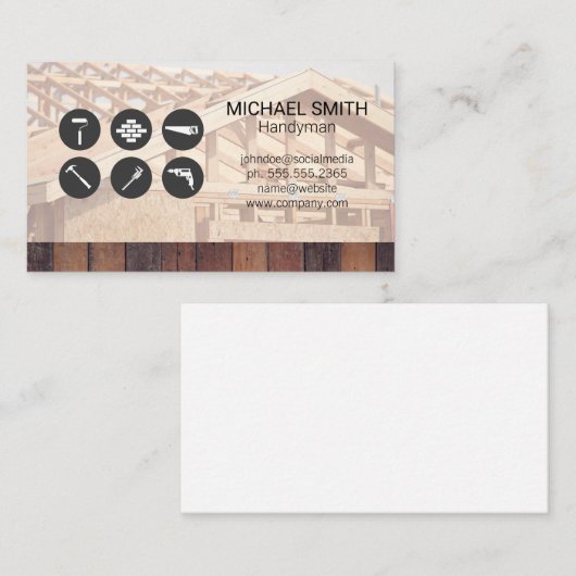 Hardwaretools | bouwterrein visitekaartje (Voorkant / Achterkant)