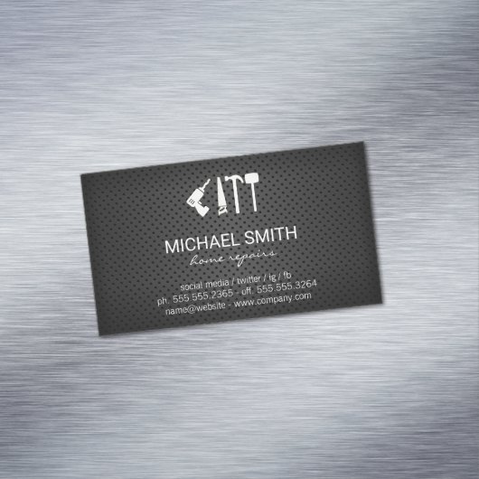 Hardwaretools | Geperforeerde mesh achtergrond Magnetisch Visitekaartje (Voorbeeld)