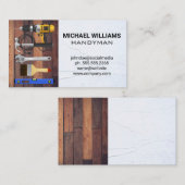 Hardwaretools | klusjesman | Hout en spackled muur Visitekaartje (Voorkant / Achterkant)