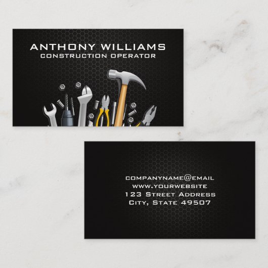 Hardwaretools | koolstofvezelpatroon visitekaartje (Voorkant / Achterkant)