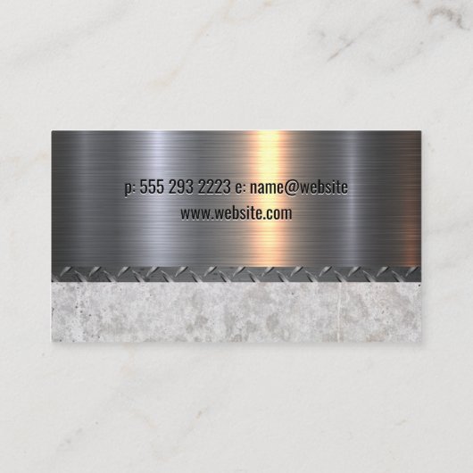 Hardwaretools | metaalbeton visitekaartje (Achterkant)