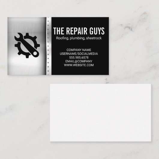 Hardwaretools | metalen klinknagels visitekaartje (Voorkant / Achterkant)