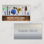 Hardwaretools | metallisch hout visitekaartje (Voorkant / Achterkant)