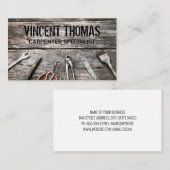 Hardwaretools op houten tafel visitekaartje (Voorkant / Achterkant)