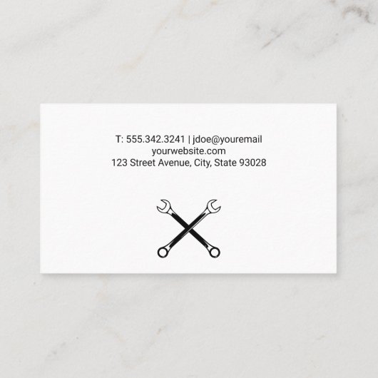 Hardwaretools voor moersleutel visitekaartje (Achterkant)