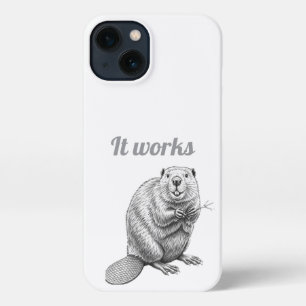Hardwerkende Beaver Sketch Telefoonhoes iPhone 13 Hoesje